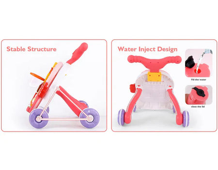 Huanger 2 in 1 Electronic Walker For Toddlers Music Entertainment and Activity Pink