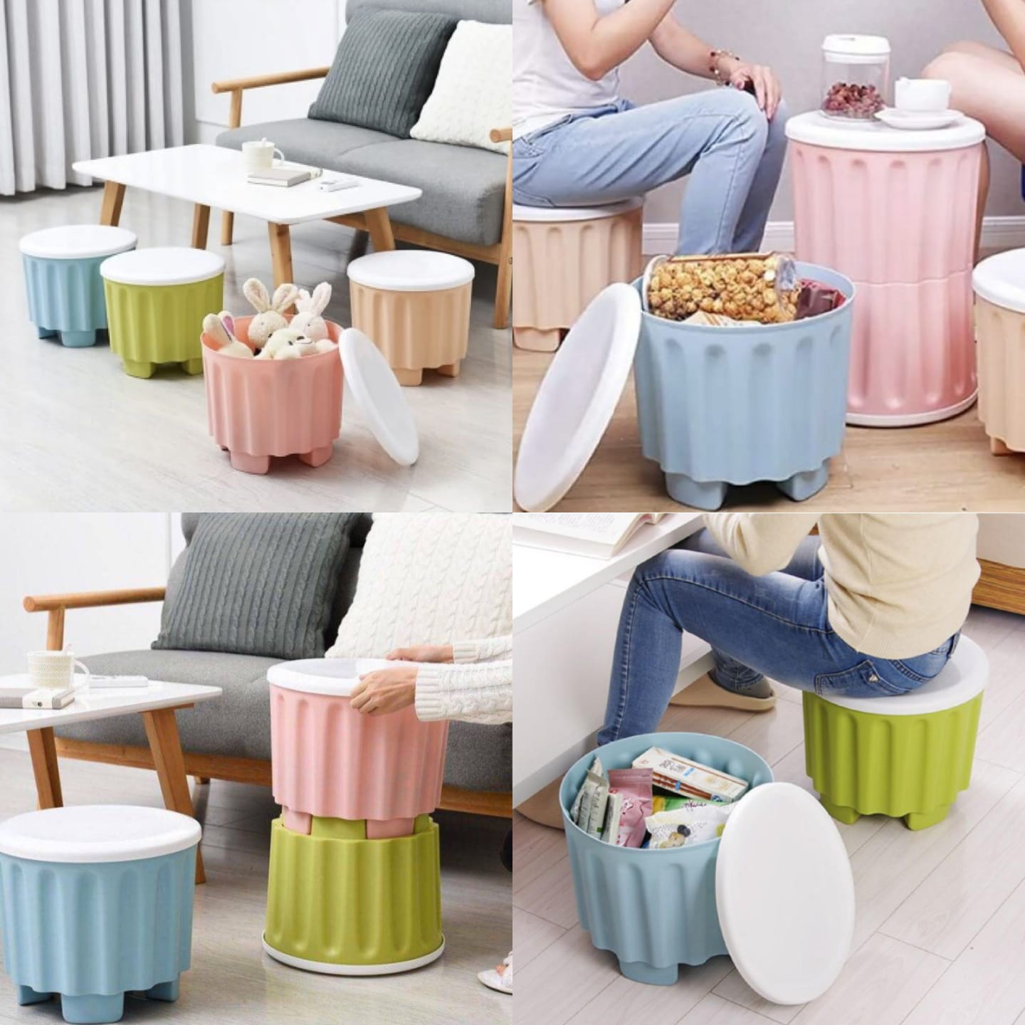 Imperial Smart Storage Stool/drum Sitting Stool With Storage Compartment image 3