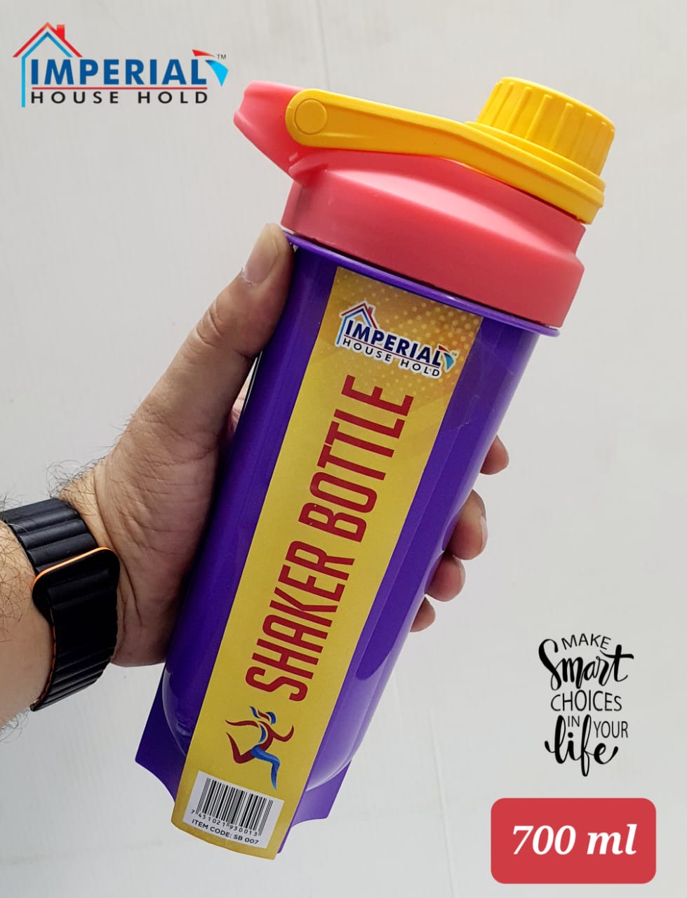 Imperial Shaker Bottle Colorful Large 700ml/sports Gym Water Bottle Multipurpose Shaker image 3