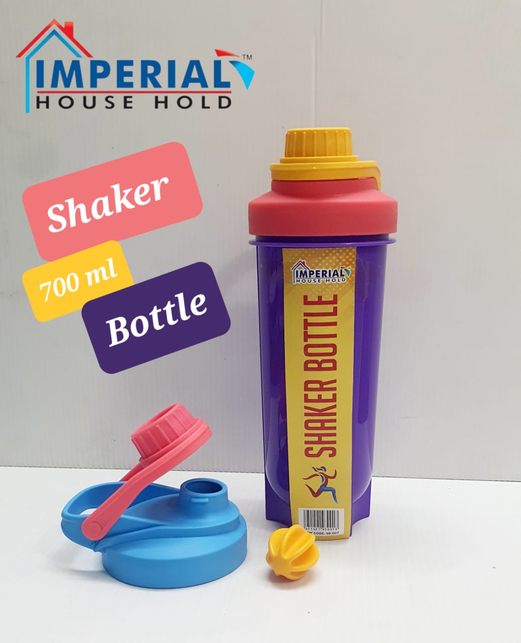 Imperial Shaker Bottle Colorful Large 700ml/sports Gym Water Bottle Multipurpose Shaker image 2