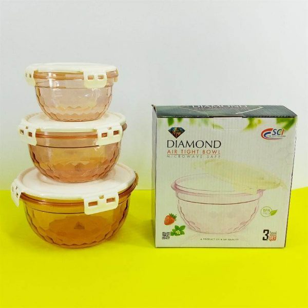 Imperial Diamond Bowl Set/air Tight Bowl Set image 5