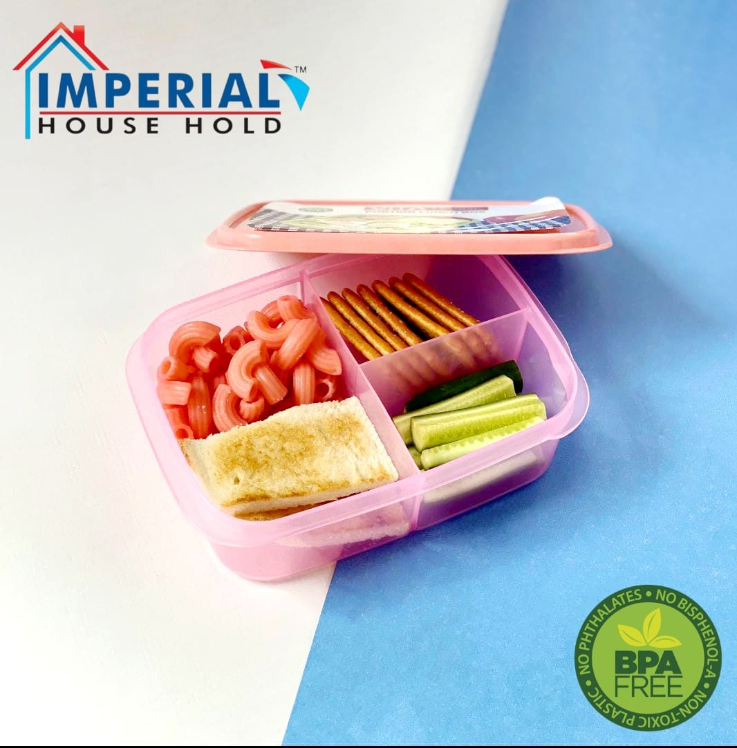 Imperial Lunch Box/transparent Portion Lunch Box(with Spoon And Fork Inside)for School,college,university image 2