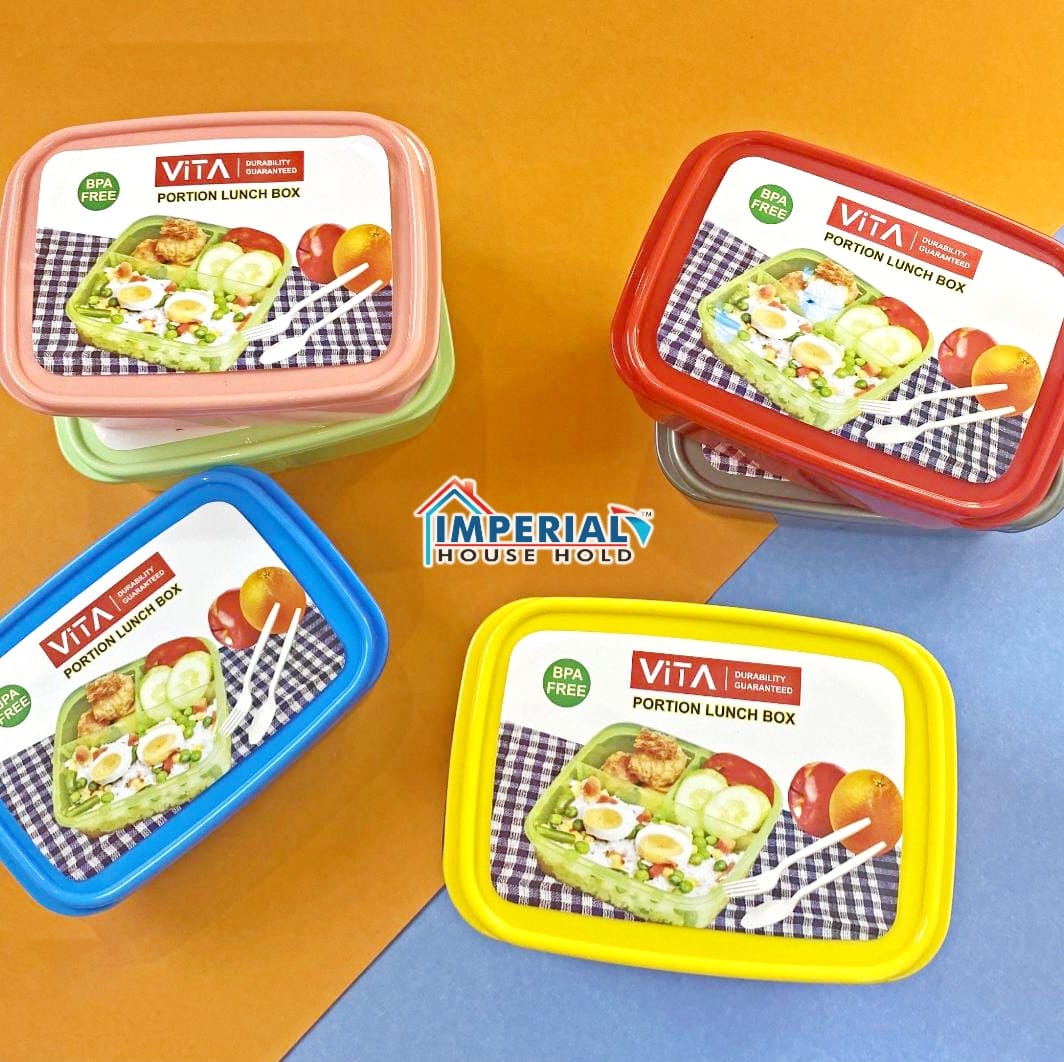 Imperial Lunch Box/transparent Portion Lunch Box(with Spoon And Fork Inside)for School,college,university main image