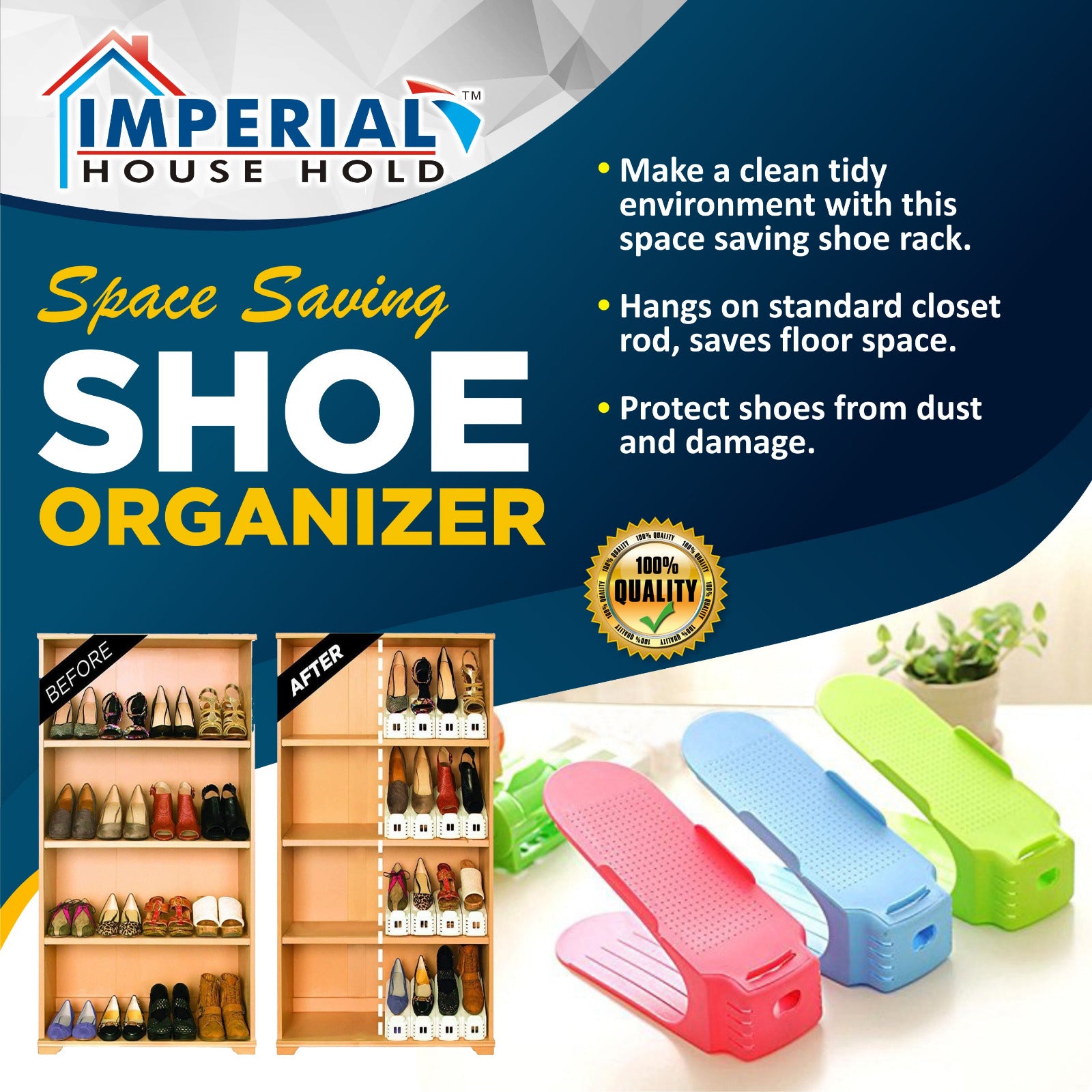 Imperial 2pcs Space Saving Shoe Organizer/saving Shoe Display Storage Rack/organizer Shoes Space Saver main image