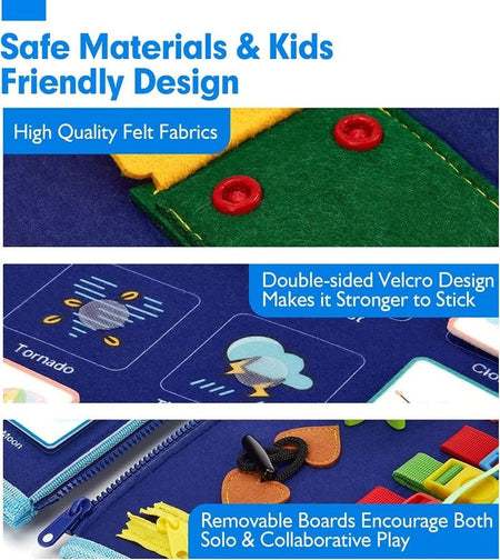 Busy Montessori Fine Motor Skills And Sensory Book 8 Pages