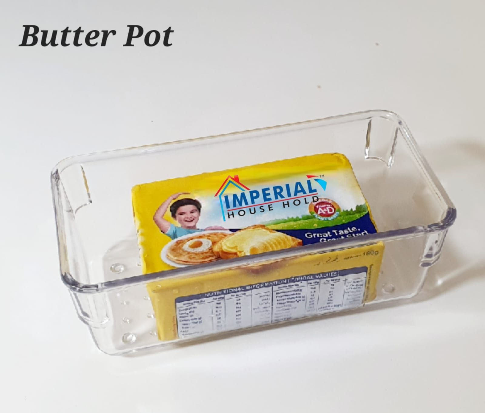 Imperial 2pcs Butter Pot Dish Set/ Acrylic Butter Dish For Serving image 2