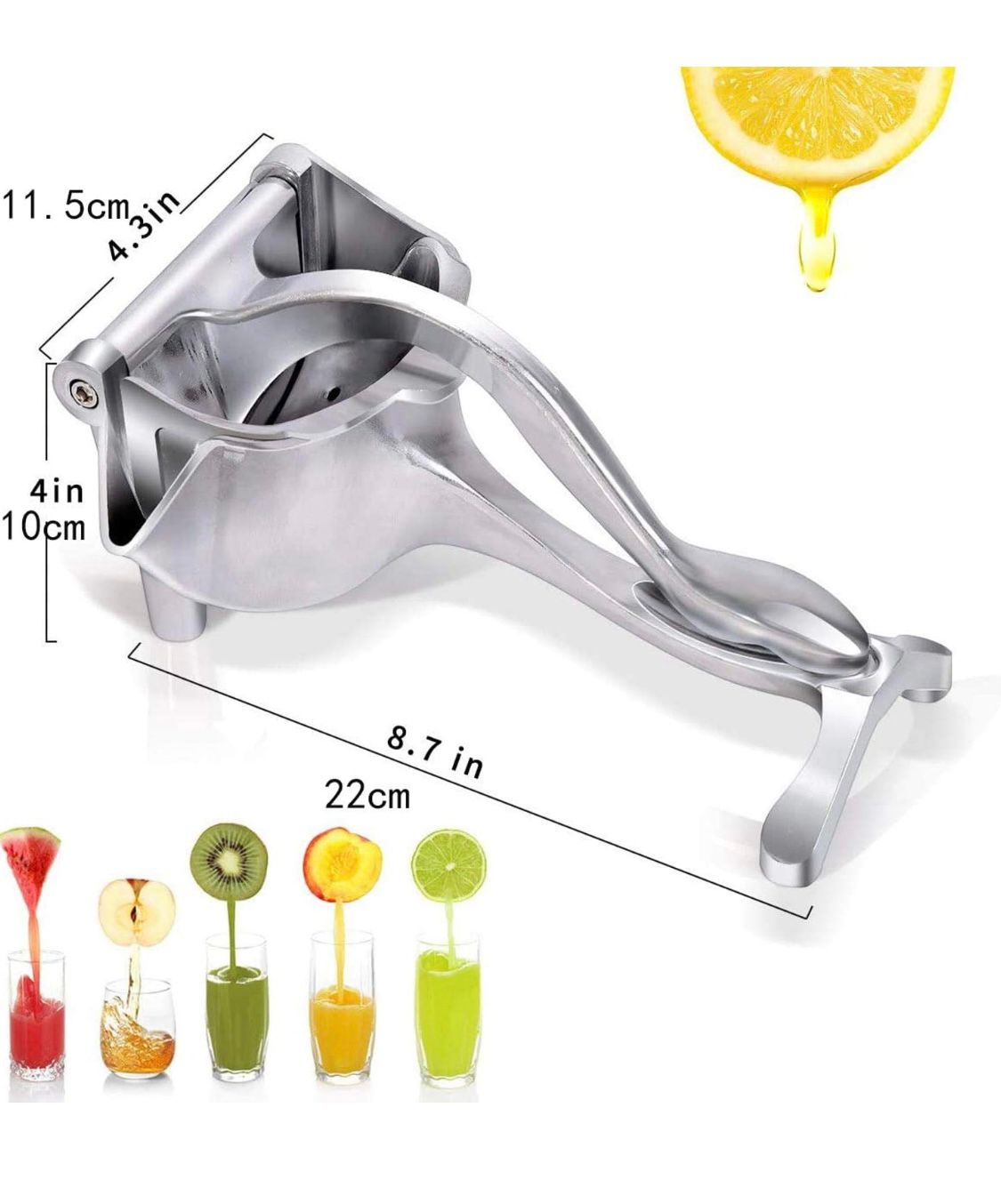 Imperial Fruit Press Juicer Manual/alloy Lemon Squeezer/heavy Duty Hand Press Detachable Easy Fresh Fruit Juicer Press Handheld Fruit Juice Squeezer image 4