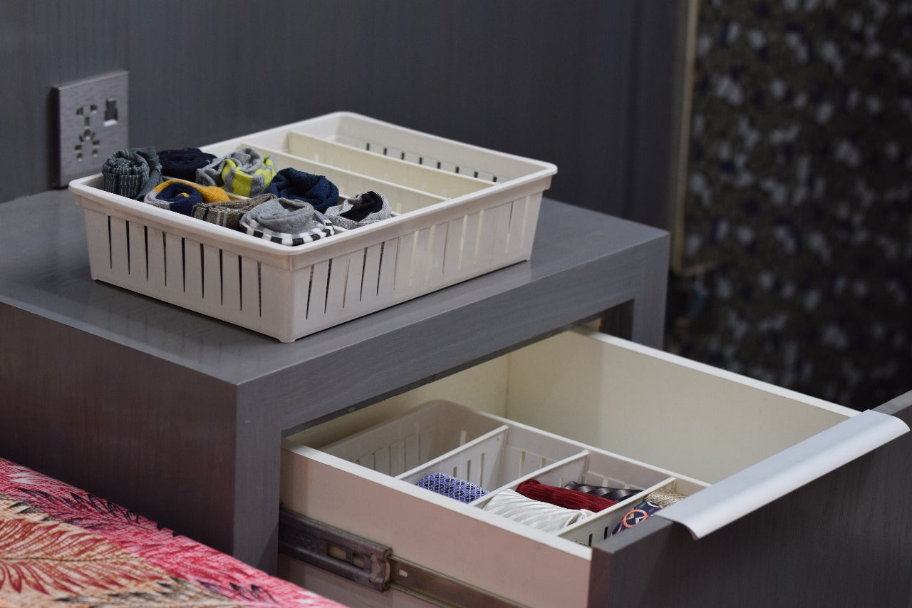 Socks And Ties Organizer Basket With Adjustable Partitions image 3