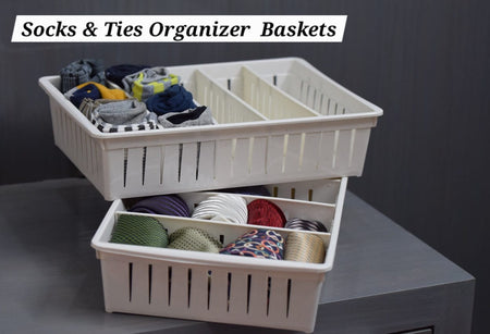 Socks And Ties Organizer Basket With Adjustable Partitions image 4