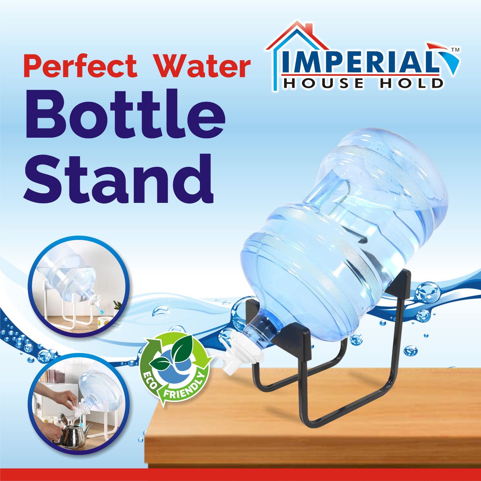 Imperial Perfect Water Bottle Stand – Sturdy, Eco-Friendly & Space-Saving Design main image
