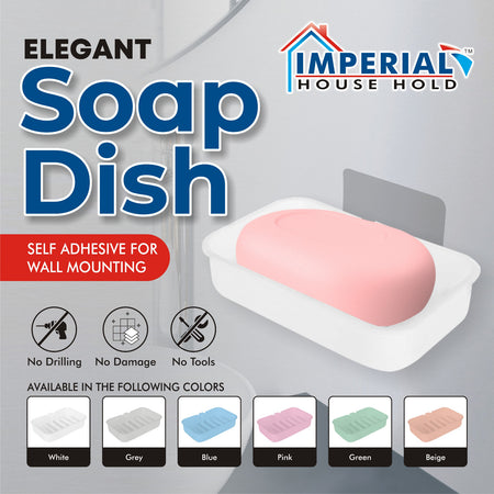 Imperial Elegant Self-Adhesive Soap Dish – No Drilling, No Damage, No Tools main image
