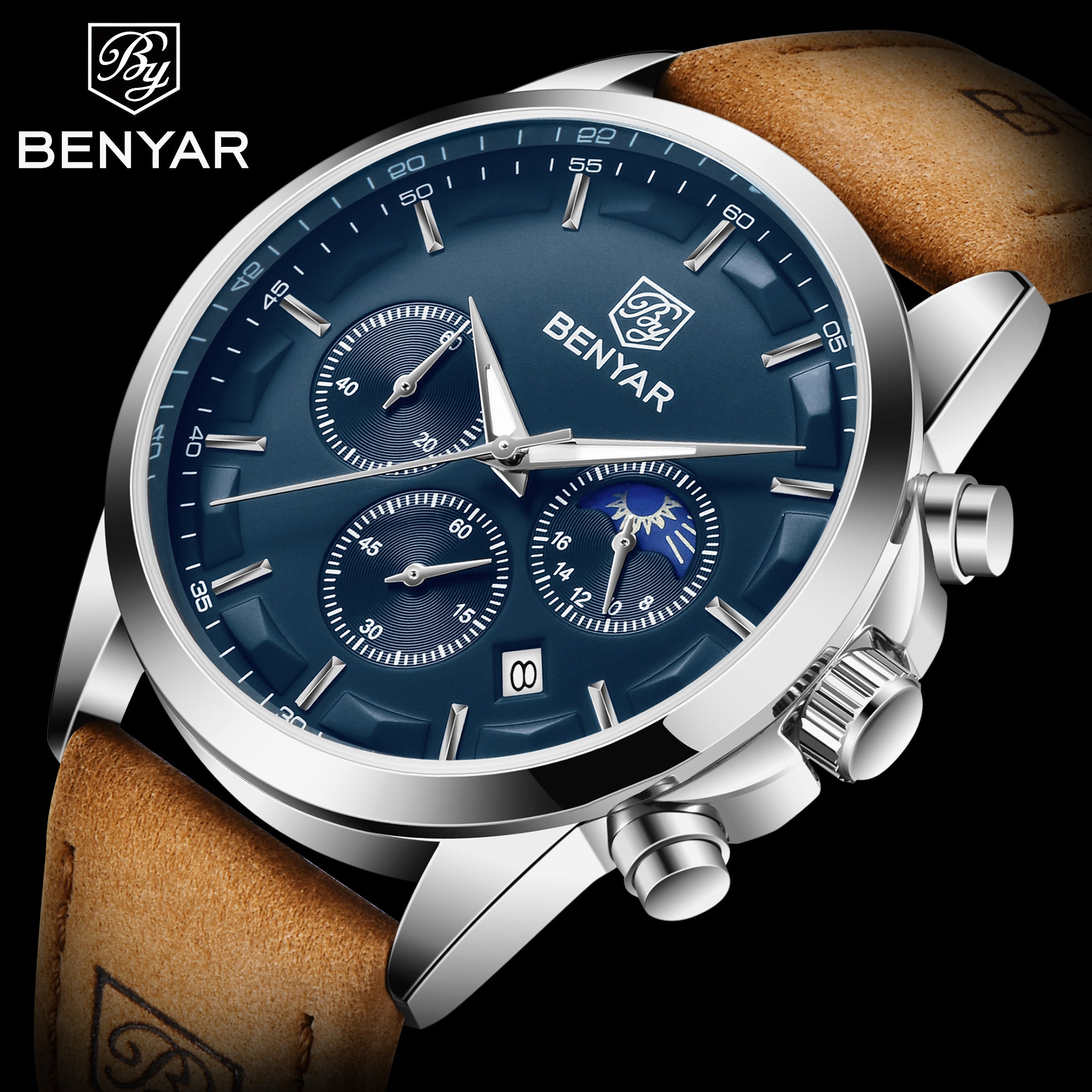 Benyar BY-5160 Moonphase Chronograph Watch main image