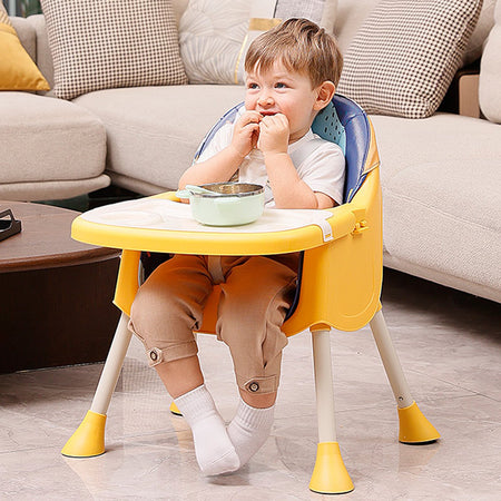 Infantes 4 in 1 Baby High Chair Foldable With Adjustable Legs Feeding Tray - Pink