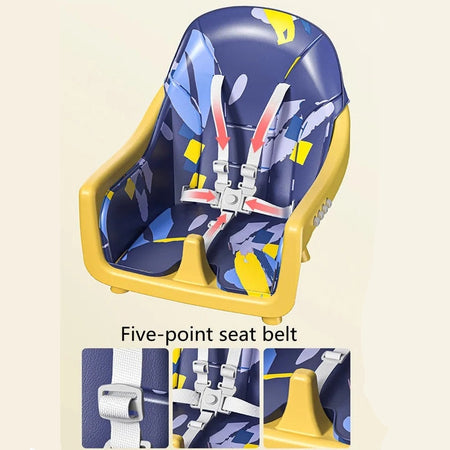 Infantes 4 in 1 Baby High Chair Foldable With Adjustable Legs Feeding Tray - Pink