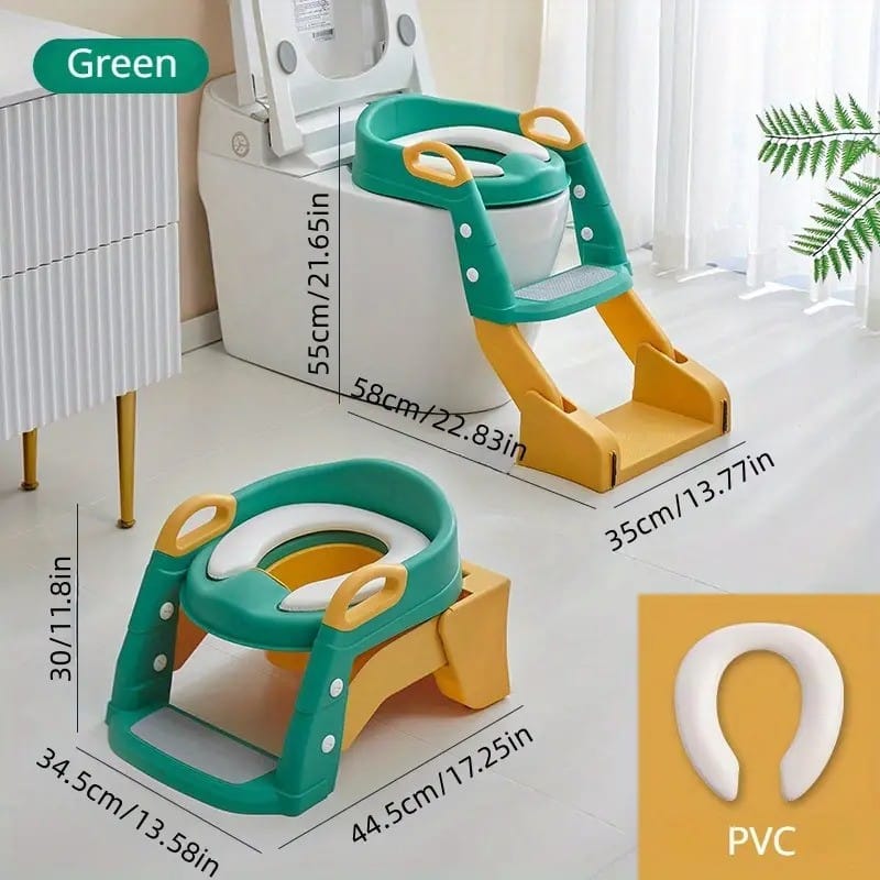 Infantes (L004) 2 in 1 Foldable Potty Training Seat with Ladder Green