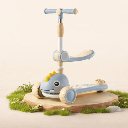 Infantes Cartoon Face Kids Scooty Blue