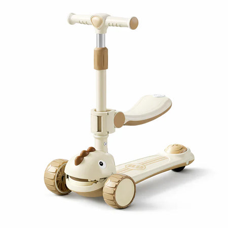 Infantes Cartoon Face Kids Scooty Light Brown