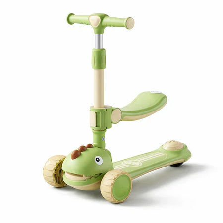 Infantes Cartoon Face Kids Scooty Light Green