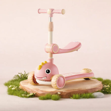 Infantes Cartoon Face Kids Scooty Pink