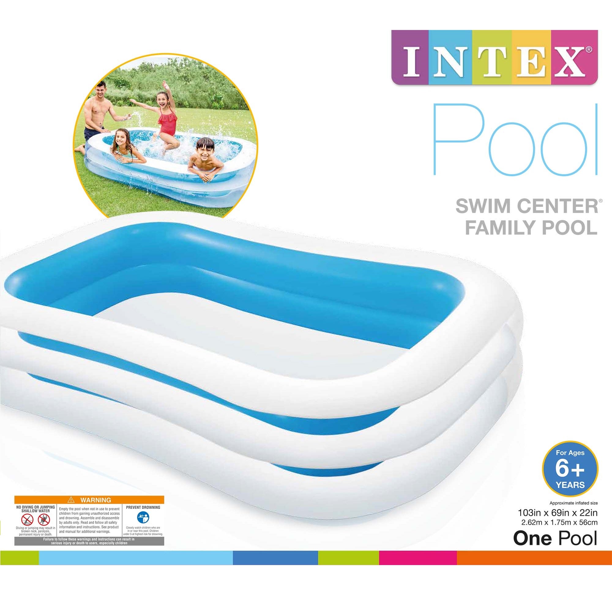 Intex Family Pool ( 103 L x 69 W x 22 H ) Inches - 56483