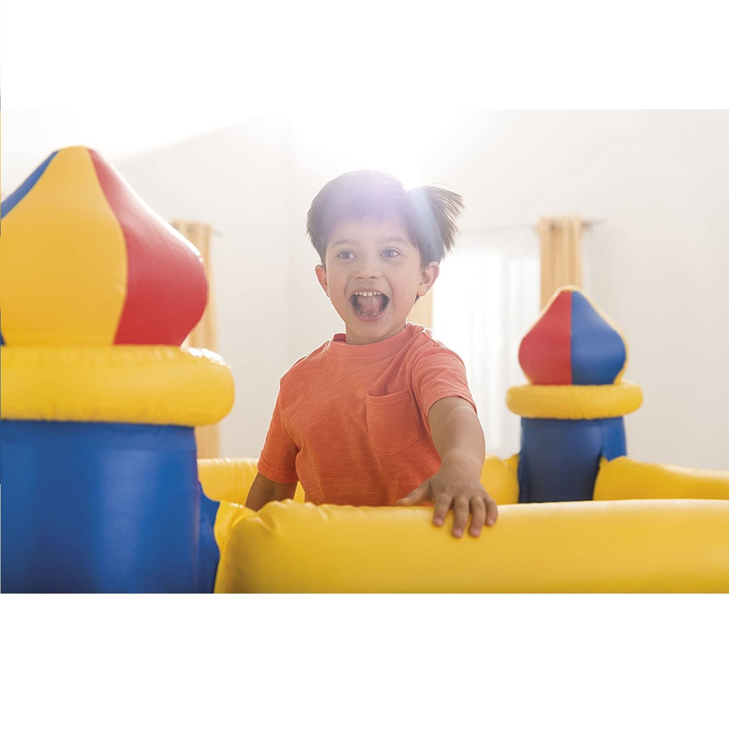 Intex Jump-O-Lene Castle Bouncer/ Jumping Castle (175 cm x 175 cm x 135 cm) - 48259