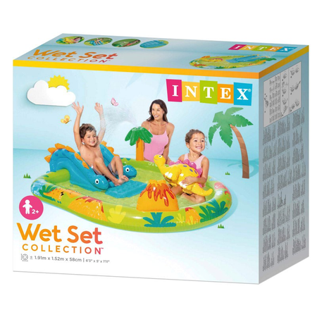 Intex Little Dino Inflatable Play Center Pool ( 6ft 3in L x 5ft W x 1ft 11in H )- 57166