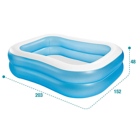 Intex Swim Center Family Swimming Pool White Blue (80 X 60 X 19) Inches - 57180