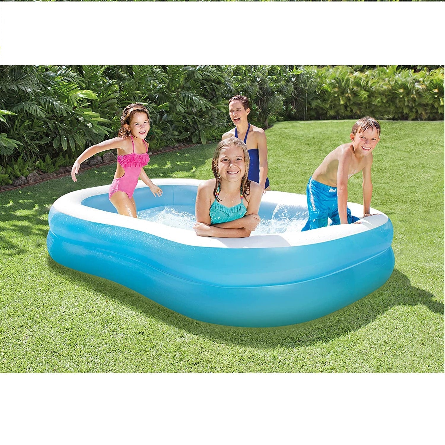 Intex Swim Center Family Swimming Pool White Blue (80 X 60 X 19) Inches - 57180