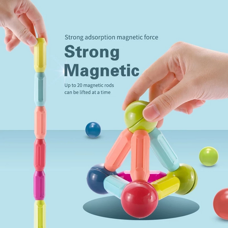 36 PCS Magnetic Building Blocks Set Early Learning Magnetic Sticks Balls Assembling Game
