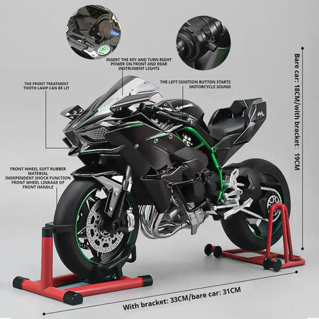 1:6 Scale Kawasaki Ninja H2R Diecast Bike With Smoke Effect