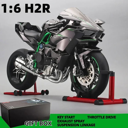 1:6 Scale Kawasaki Ninja H2R Diecast Bike With Smoke Effect