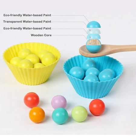 Wooden Montessori Bead Sorting Board Puzzle Memory Game