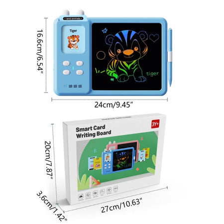LCD Writing Tablet with English Learning Card Reader, Doodle Drawing Board and Handwriting Practice for Kids, Educational Toy