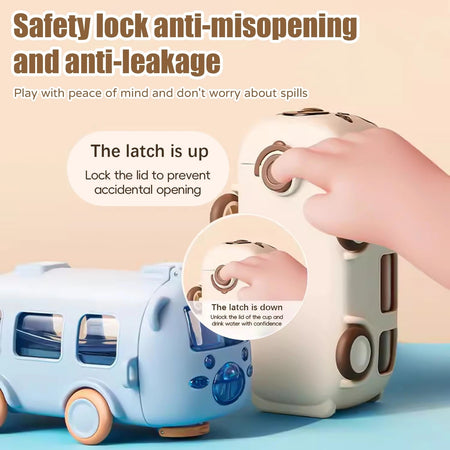 LUSQI Kids Bus Shaped Cute Bear Bottle 500 ML