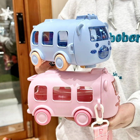 LUSQI Kids Bus Shaped Cute Bear Bottle 500 ML