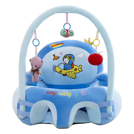 Learn to Sit with Back Support Baby Floor Seat with Toy Bar - Plane