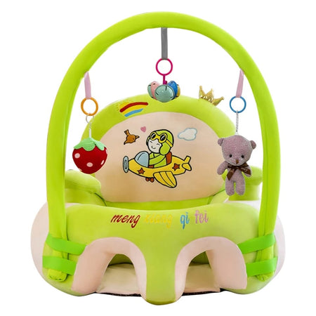 Learn to Sit with Back Support Baby Floor Seat with Toy Bar - Plane