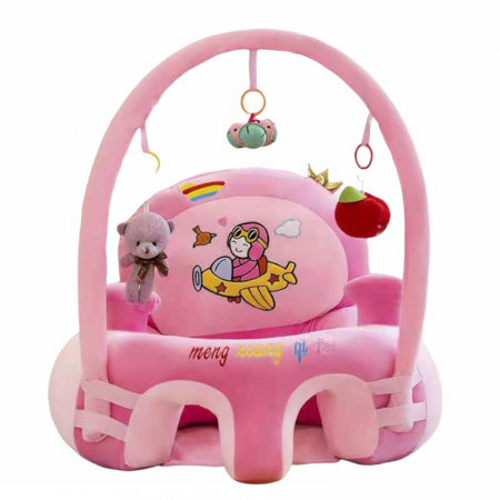 Learn to Sit with Back Support Baby Floor Seat with Toy Bar - Plane