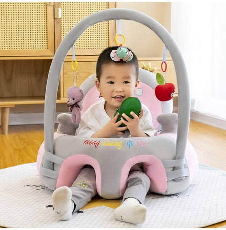 Learn to Sit with Back Support Baby Floor Seat with Toy Bar - Plane