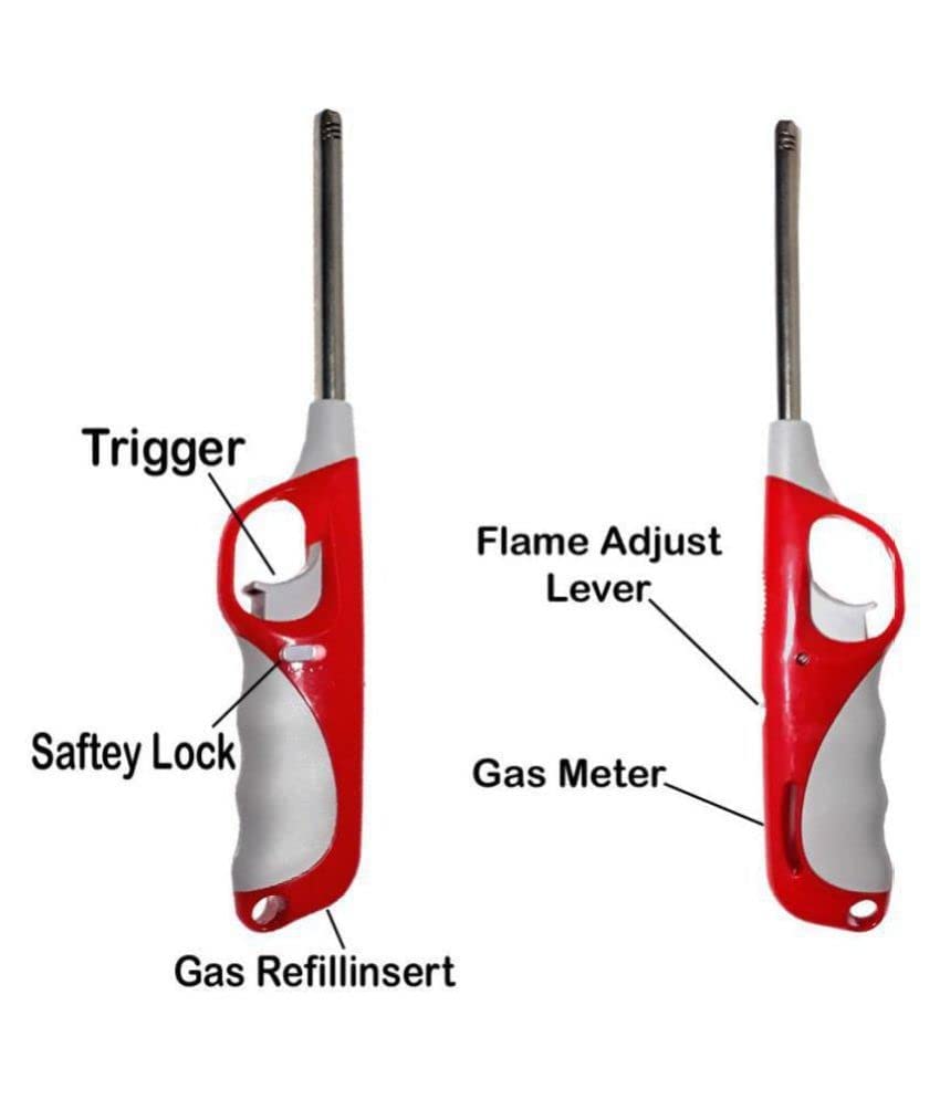 Silk Road Refillable Metal Gas Lighter with Gas Refill (Multicolor) image 3