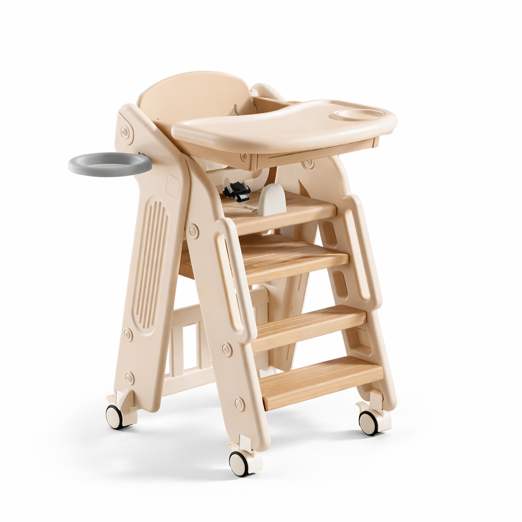 Infantes Baby Foldable Ladder Feeding HighChair Brown