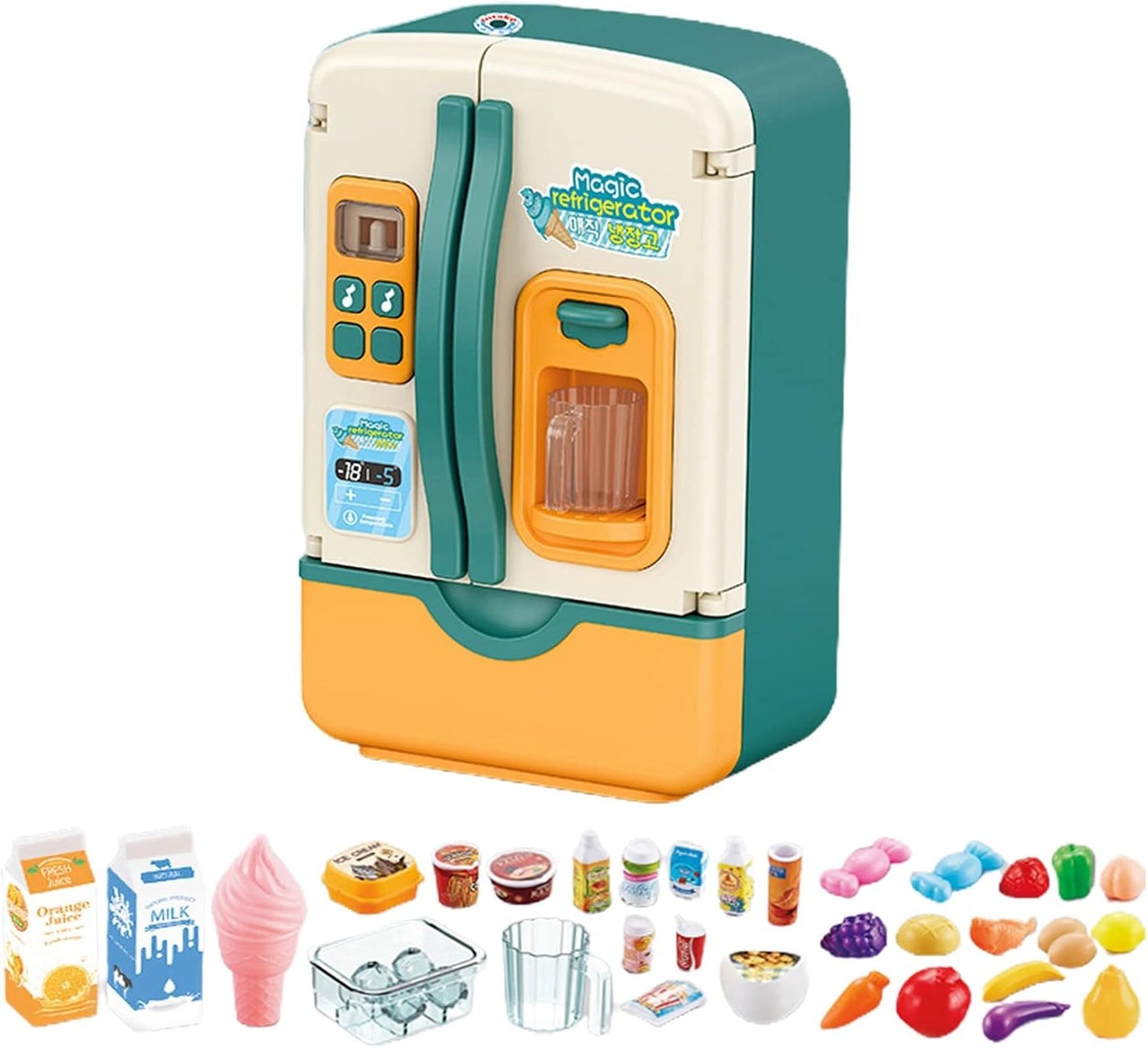 Multi-Function Fridge Toy Set – 39-Piece Interactive Play Kitchen