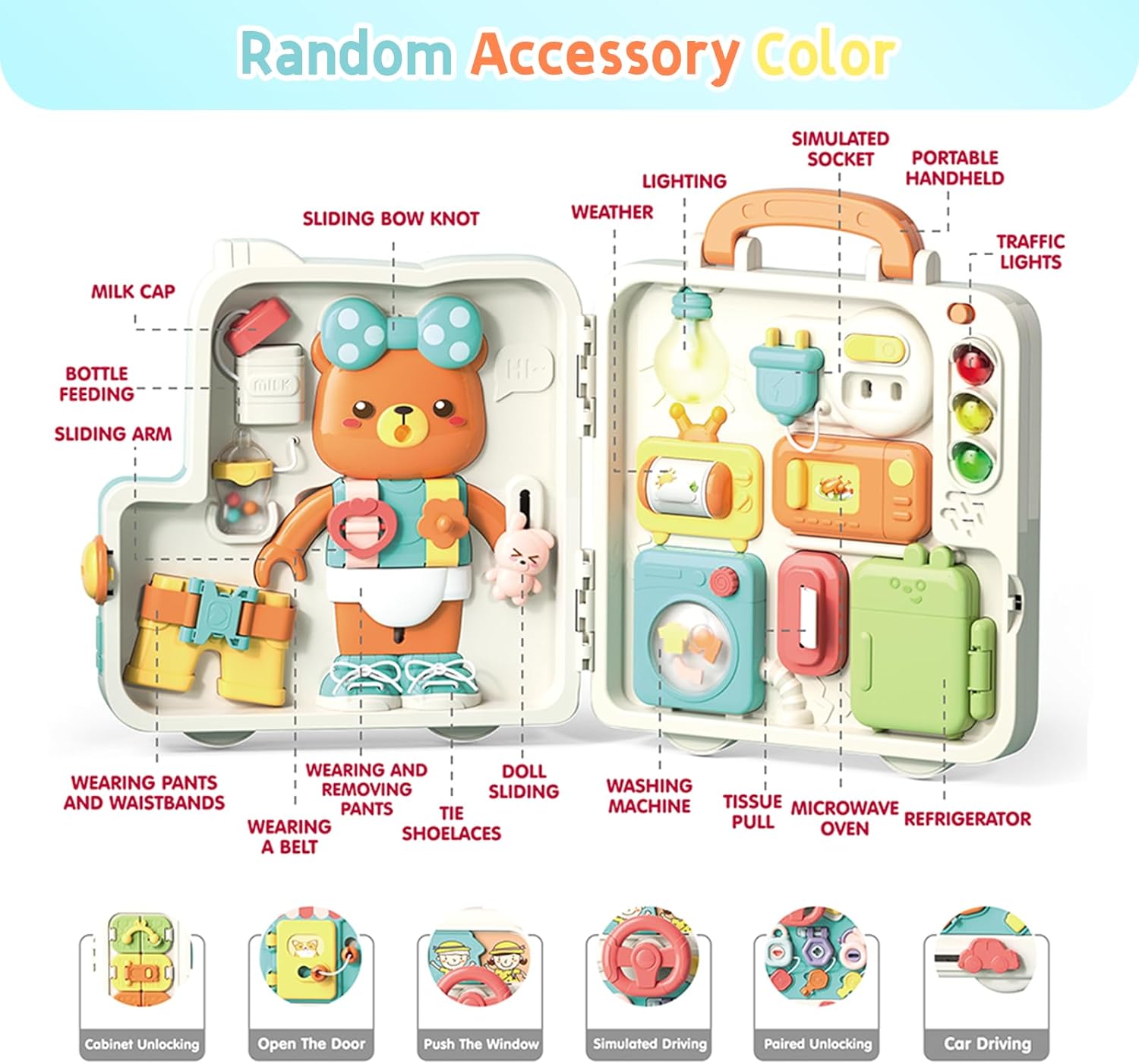 Multifunctional Busy and Sensory Board with Light and Sound