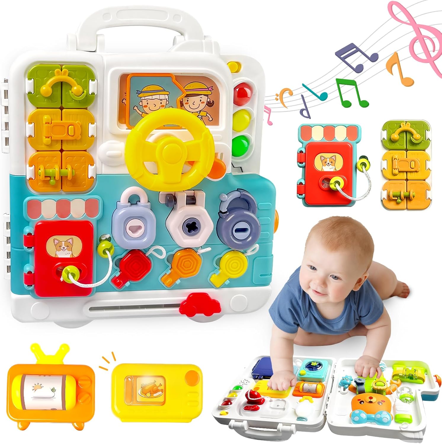 Multifunctional Busy and Sensory Board with Light and Sound