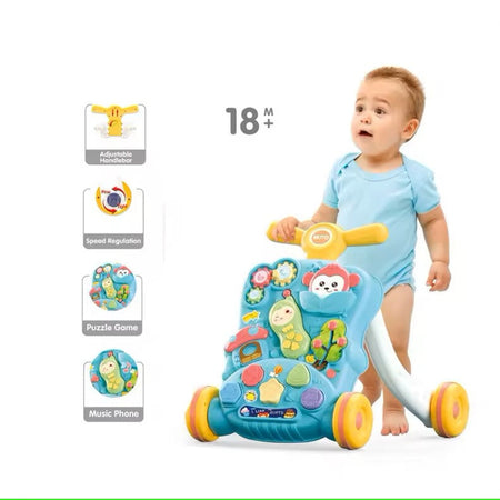 Huanger Musical Push Walker For Toddlers Learning with Activity