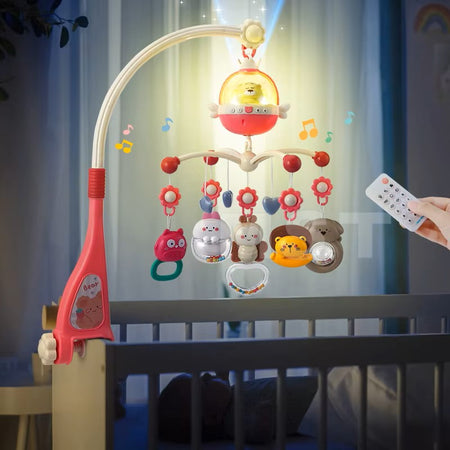 Musical Crib/Cot Mobile with Remote And Projector Pink