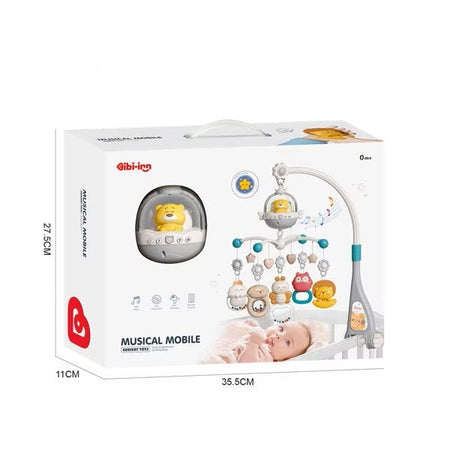 Musical Crib/Cot Mobile with Remote And Projector Grey