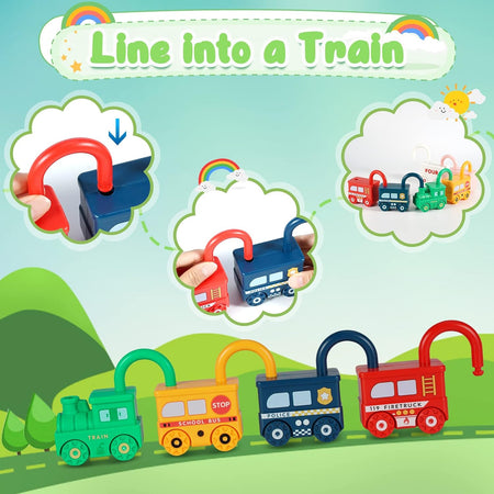 Number Recognition Matching Lock and Key Train Set – 6 pieces