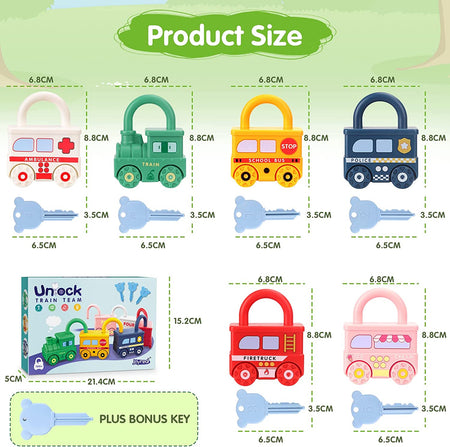 Number Recognition Matching Lock and Key Train Set – 6 pieces