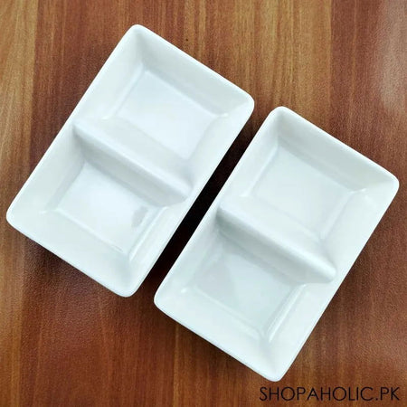 (Pack of 2) 2 Sections Melamine Pickle And Sauces Dish 